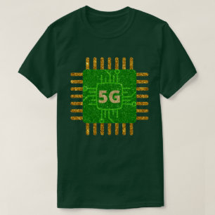 T-shirt Funny 5G Chip Parties scintillant insérée