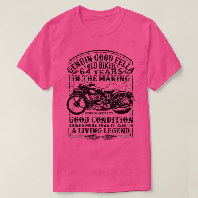 T-shirt Funny 64 Ans motard Retro Style Classic Moteur (Design devant)
