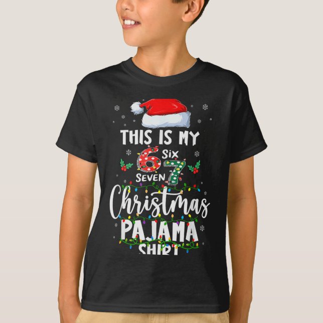 T-shirt Funny 67 Christmas Pajamas Shirt Six Seven Meme Br (Devant)