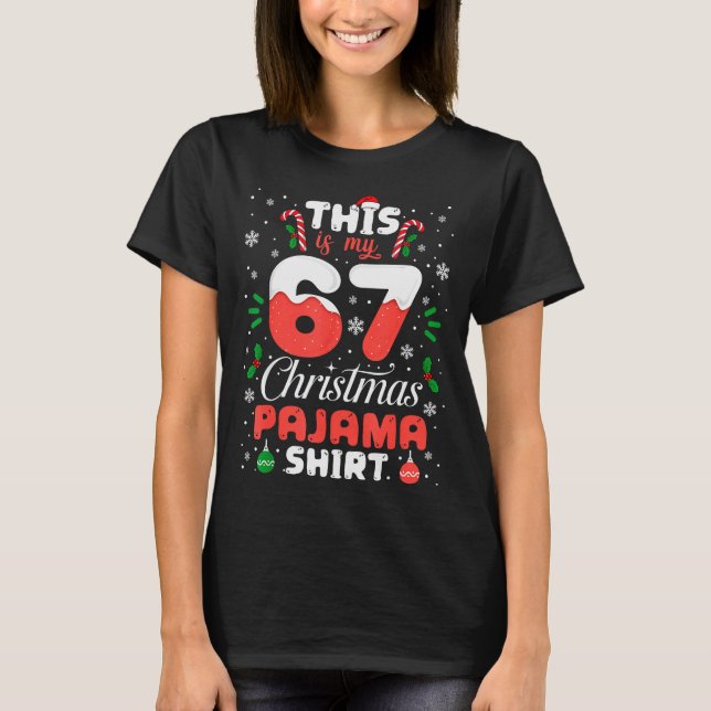 T-shirt Funny 67 Christmas Pajamas Shirt Six Seven Meme Br (Devant)