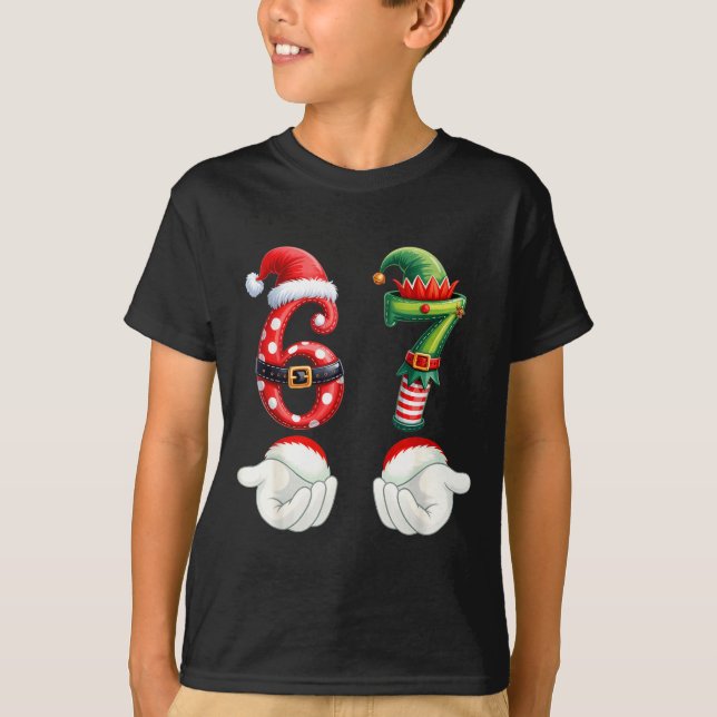 T-shirt Funny 67 Christmas Pajamas Six Seven Meme 6 7 Elf  (Devant)