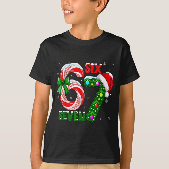 T-shirt Funny 67 Christmas Shirts Boys Kids 6 7 Meme Pajam (Devant)