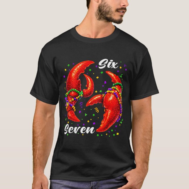 T-shirt Funny 67 Mardi Gras Crawfish Meme 6 7 Beads Six Se (Devant)