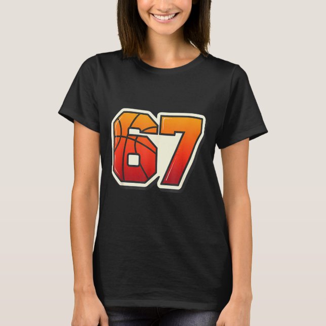 T-shirt Funny 67 Meme Basketball Ice Cream Drip Six Seven  (Devant)
