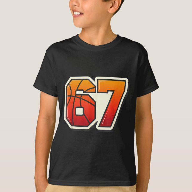 T-shirt Funny 67 Meme Basketball Ice Cream Drip Six Seven  (Devant)