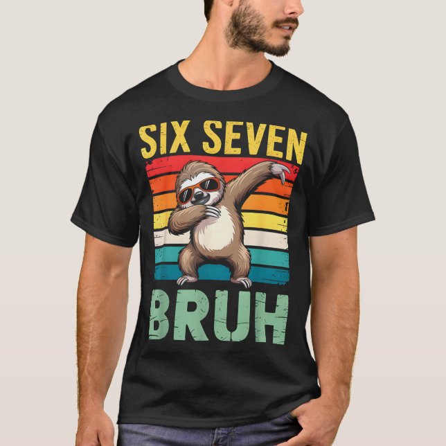 T-shirt Funny 67 Meme Boys Kids 6 7 Dabbing Six Seven Bruh (Devant)