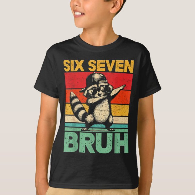 T-shirt Funny 67 Meme Boys Kids 6 7 Dabbing Six Seven Bruh (Devant)