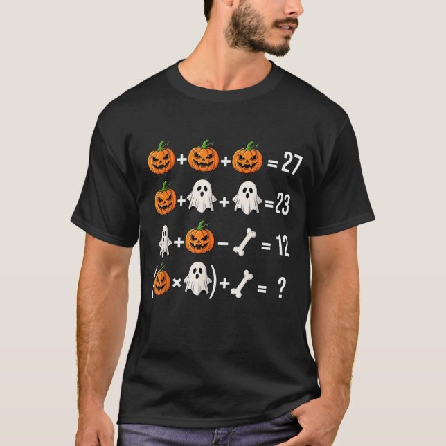 T-shirt Funny 67 Meme Pumpkin Ghost Math Teacher (Devant)