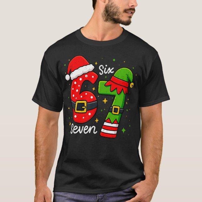T-shirt Funny 67 Meme Six Seven Christmas Xmas Holiday Kid (Devant)
