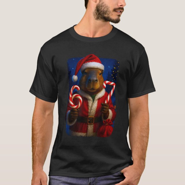 T-shirt Funny 67 Santa Capyra Six Seven Ironic Christmas M (Devant)