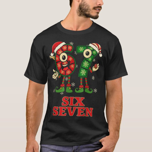 T-shirt Funny 67 Six Seven 6-7 Italian Christmas Holiday W (Devant)