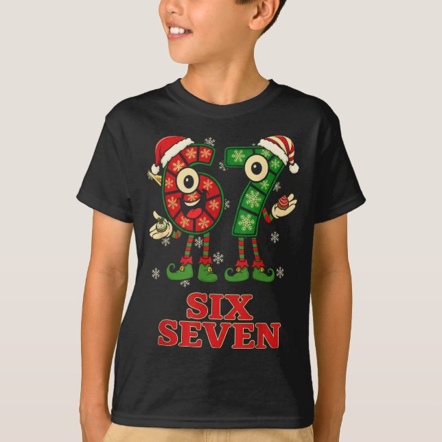 T-shirt Funny 67 Six Seven 6-7 Italian Christmas Holiday W (Devant)