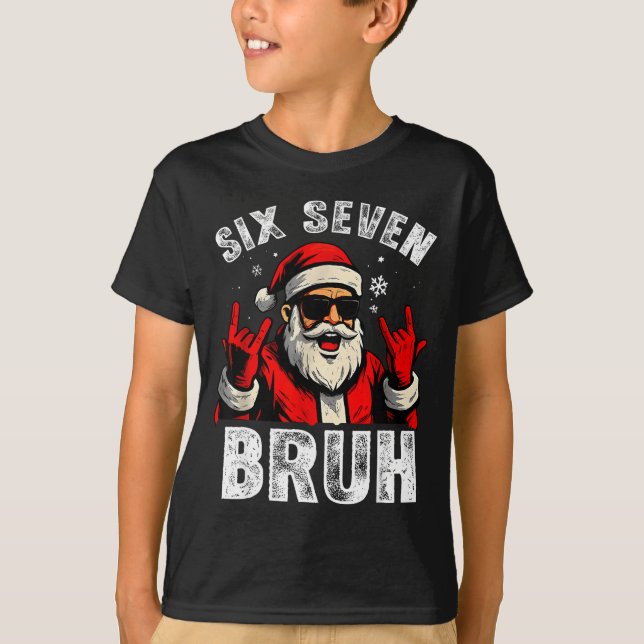 T-shirt Funny 67 Six Seven Christmas Bruh Santa Kids Boys  (Devant)