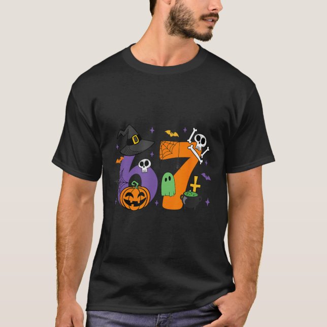 T-shirt Funny 67 Six Seven Halloween Meme Gen Alpha  (Devant)
