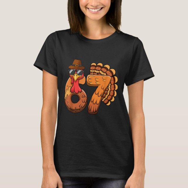 T-shirt Funny 67 Turkey Thanksgiving Six Seven Shirts Boys (Devant)