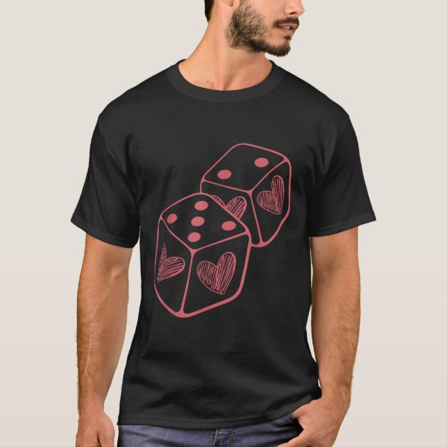 T-shirt Funny 6 7 Valentine Love Heart Playing Card Couple (Devant)