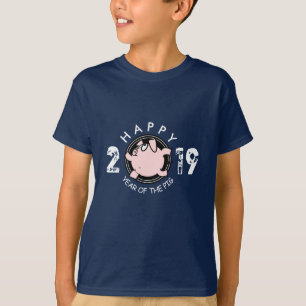 T-shirt Funny 6 Cartoon Pig Année personnalisée 2019 Kids 