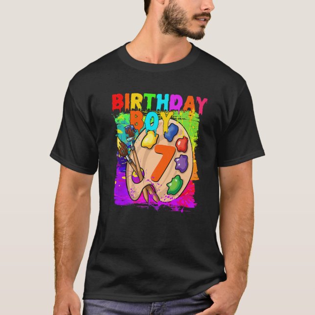 T-shirt Funny 6E Anniversaire Boy Art Peinture B Jour 6 An (Devant)