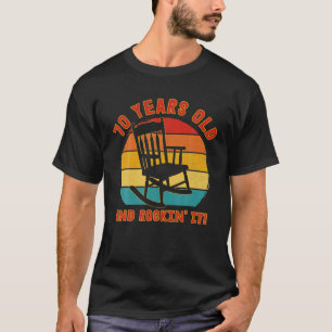 T-shirt Funny 70Th Birthday T Retro 70 Year Old And Rockin