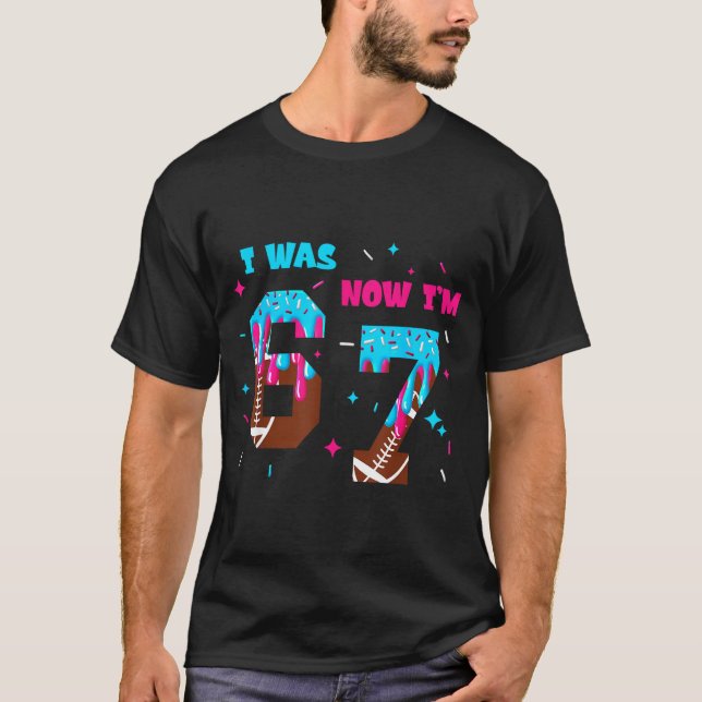 T-shirt Funny 7 Year Old Birthday Football Ice Cream Drip  (Devant)