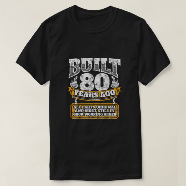 T-shirt Funny 80th Birthday B Day Gift Saying Age 80 Year  (Design devant)