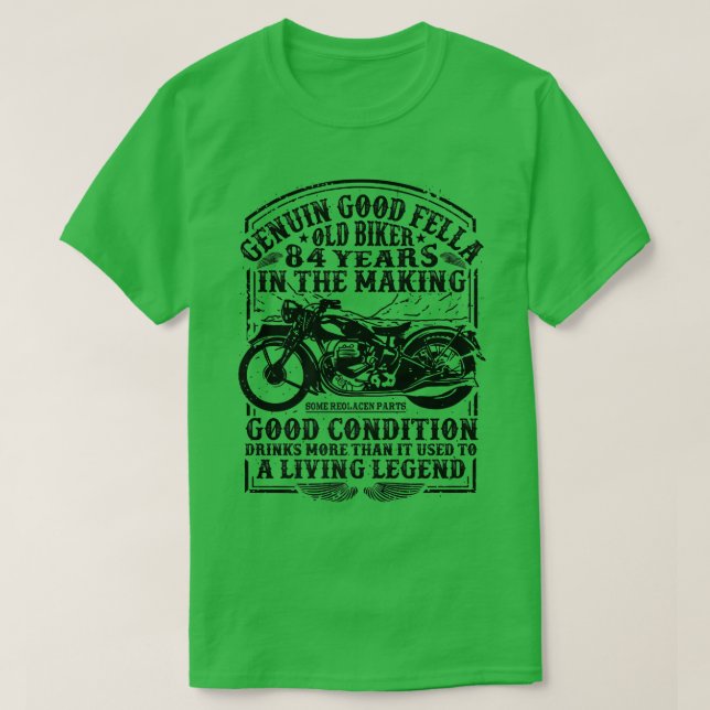 T-shirt Funny 84 Ans motard Retro Style Classic Moteur (Design devant)