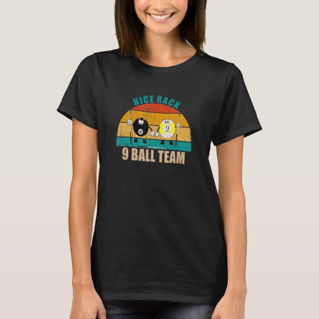 T-shirt Funny 8 9 Ball Billiards Team Nice Rack 9 Ball (Devant)