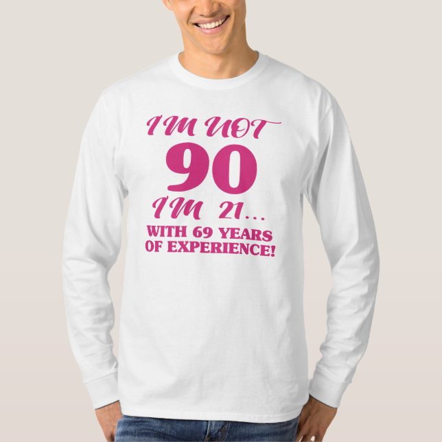 T-shirt Funny 90e anniversaire (Devant)