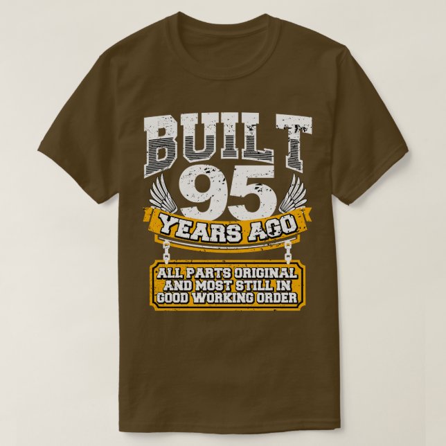 T-shirt Funny 95e Anniversaire Chemise Vintage construite  (Design devant)