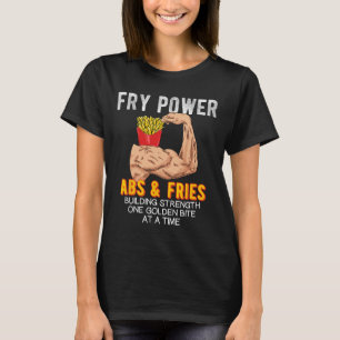 T-shirt Funny Abs Exercice Fries Français Muscle Building 