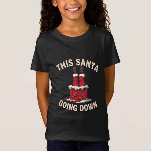 T-Shirt Funny Adult Santa Loves Going Down Christmas Humor (Devant)