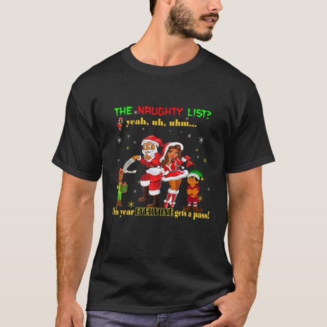 T-shirt Funny Adulte Thème Noël Naughty Santa Claus Li (Devant)
