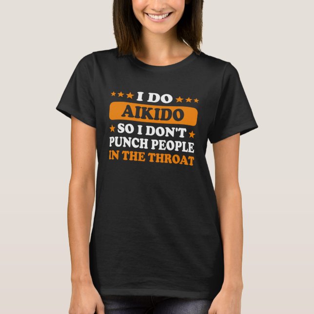 T-shirt funny aikido material arts fighter black belt love (Devant)