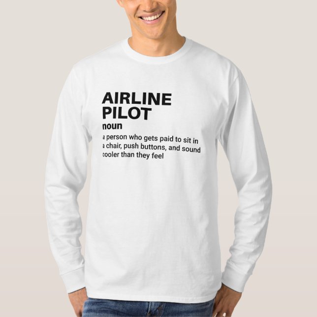 T-shirt Funny Airline Capitaine Définition (Devant)