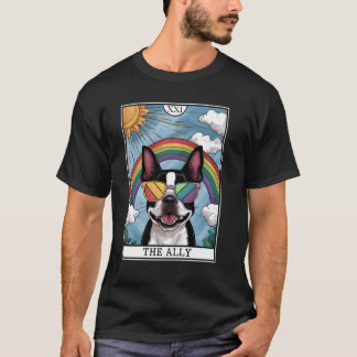 T-shirt Funny Ally Chien Boston Terrier Lunettes de soleil