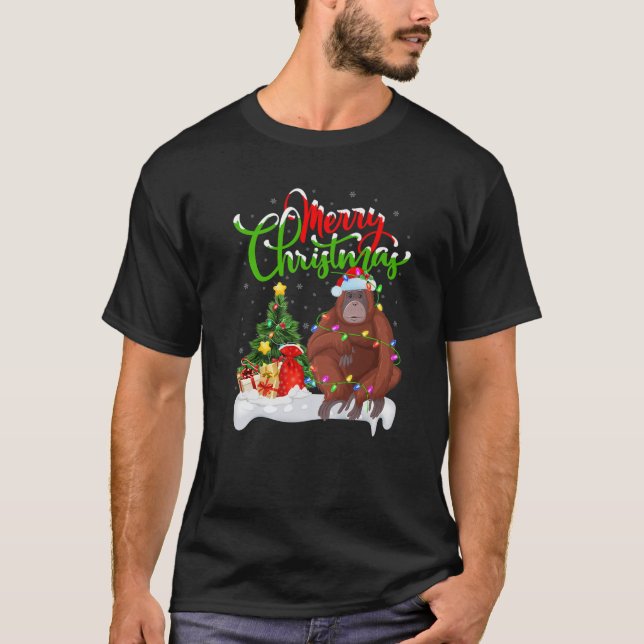 T-shirt Funny Amoureux des animaux Howler Xmas Lighting Ho (Devant)