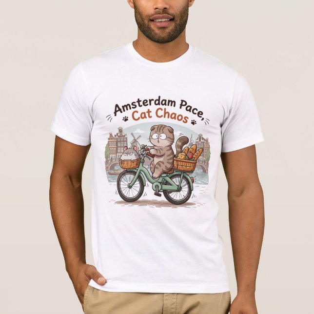 T-shirt Funny Amsterdam Cat (Devant)
