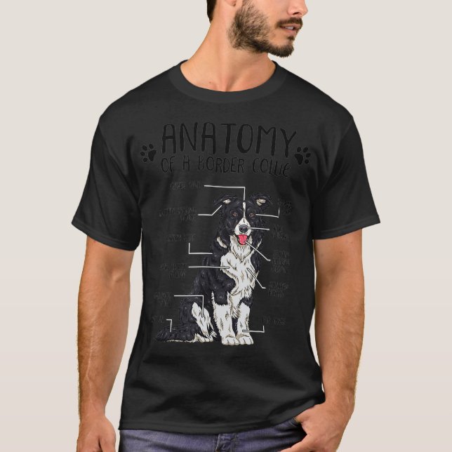 T-shirt Funny Anatomie Bordure Collie Amoureux des chiens  (Devant)