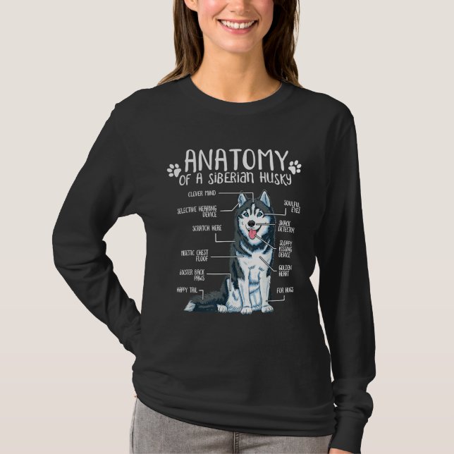 T-shirt Funny Anatomie Sibérie Husky Chien (Devant)