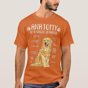 T-shirt Funny Anatomy Golden Retriever Amoureux des chiens