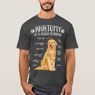T-shirt Funny Anatomy Golden Retriever Amoureux des chiens