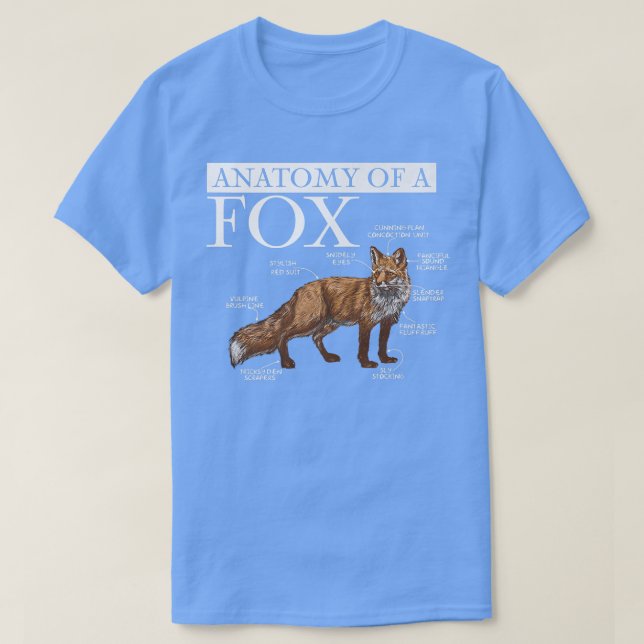 T-shirt Funny Anatomy Of A Fo, Cute Funny Animal Lover, Fu (Design devant)