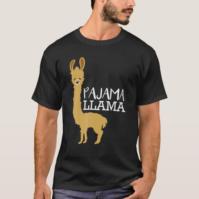 T-shirt Funny And Cute Pajama Llama Bed Time Pyjama Gift (Devant)