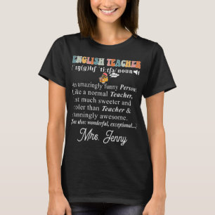 T-shirt Funny Anglais Enseignant Définition Cool Esl Ensei