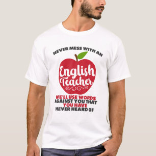 T-shirt Funny Anglais Enseignant Humour Lecture Livres Voc