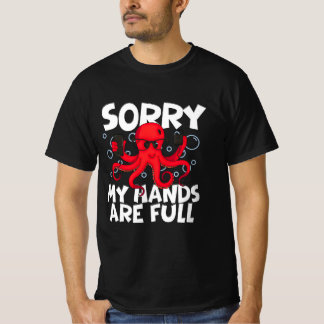 T-shirt Funny Animal Design–Cool Octopus Holding Phones