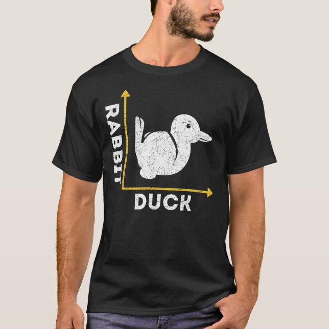 T-shirt Funny Animal Lover Gift Optical Illusion Duck Or R (Devant)
