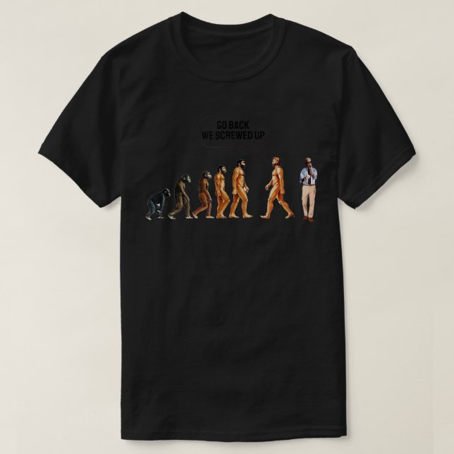 T-shirt Funny Anti Biden Evolution of Man Go Back We Screw (Design devant)
