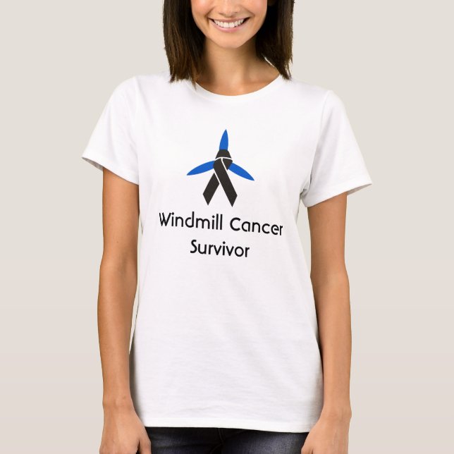 T-shirt Funny Anti Trump Humour, Windmill Cancer Survivor (Devant)