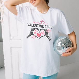 T-shirt Funny Anti Valentine Club cadeau avec les mains du